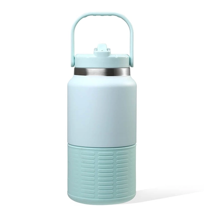 water bottles with straws in bulk 64 oz stainless steel