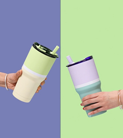 30 أونصة غطاء مشروب مزدوج الفولاذ المقاوم للصدأ كوب بيرة 01609A