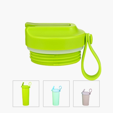 كوب قهوة من القش من الفولاذ المقاوم للصدأ بحبل سيليكون محمول