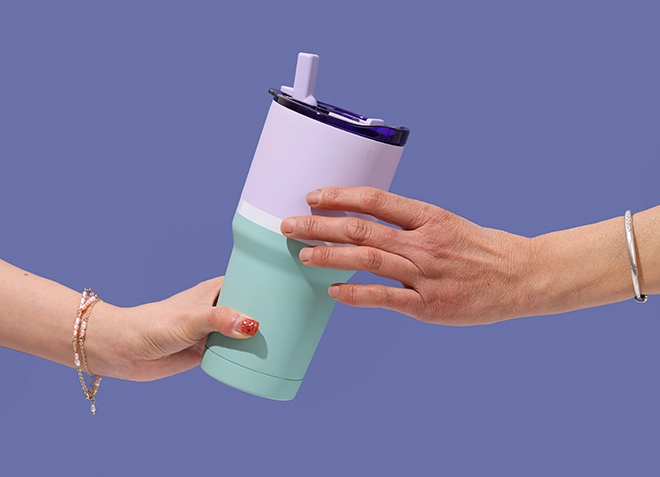 30 أونصة غطاء مشروب مزدوج الفولاذ المقاوم للصدأ كوب بيرة 01609A